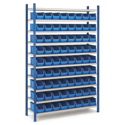 Voordeelpak stelling met sterke magazijnbakken 4 L rood