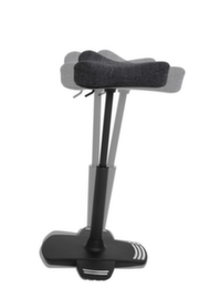 Topstar Stahulp Sitness Work High Falcon met standvoet met kantelrand, zithoogte 570 - 850 mm, zitting zwart