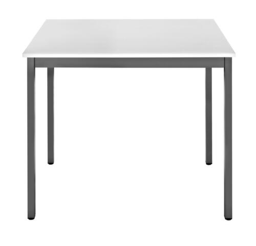 Rechthoekige multifunctionele tafel met frame van vierkante buis, breedte x diepte 700 x 600 mm, plaat lichtgrijs