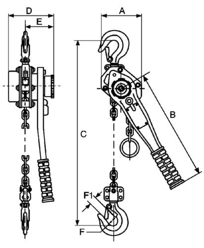 Takel met trekbelasting tot 6000 kg  L