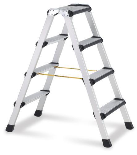 ZARGES Ladder Comfortstep B met beklede randen, 2 x 4 traanplaat treden met bekleding