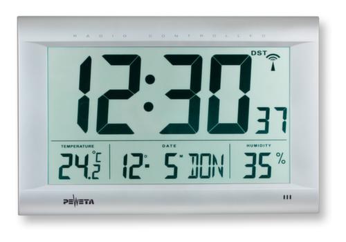 PEWETA Digitale draadloze wandklok, LC-display, hoogte x breedte 270 x 410 mm  L