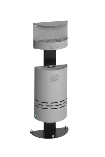 VAR Combi-asbak H 98 met overkapping, zilverkleurig  L