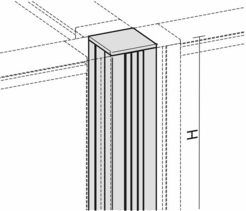 Gera verbindingszuil Pro ProfiLine voor scheidingswand, hoogte 1200 mm  L