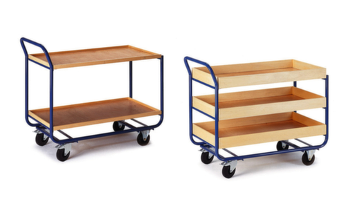 Rollcart Tafelwagen met houten bakken  L