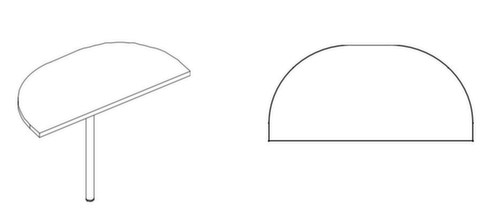 Nowy Styl Ronde aanbouwtafel E10 voor bureau  L