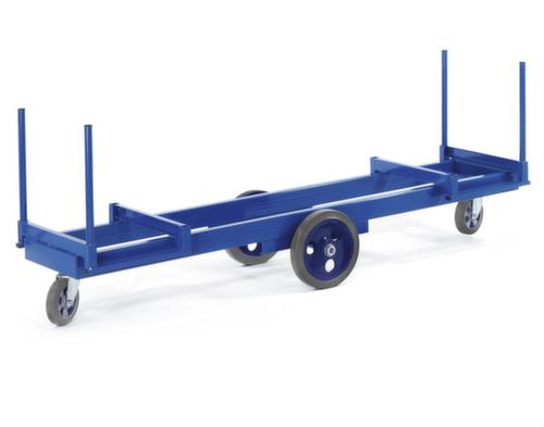 Rollcart Langmateriaalwagen met 2 bakken en 4 rongen, draagvermogen 2000 kg, laadvlak lengte x breedte 2500 x 600 mm  L