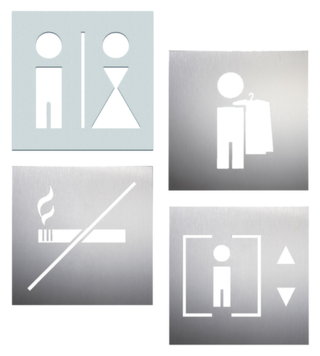 Deurbord met pictogram van RVS  L