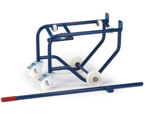 Rollcart Trommelkantelstandaard met steun met rollen, voor 1 x 50-100 liter-vat  L