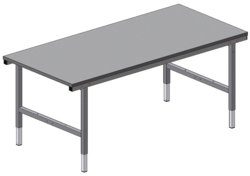 Rocholz In hoogte verstelbare paktafel, breedte x diepte 2000 x 920 mm  L