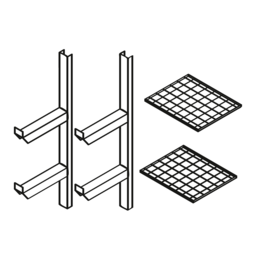 Roosterstelling voor containers voor gevaarlijke stoffen, breedte x diepte 600 x 500 mm  L