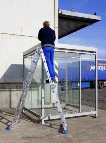 Krause Vierdelige multifunctionele vouwladder STABILO® Professional, 4 x 4 sporten met profiel  L