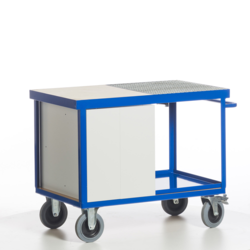 Rollcart Milieu-werkplaatswagen met oliedichte kuip en rooster, draagvermogen 600 kg, laadvlak lengte x breedte 1150 x 700 mm  L