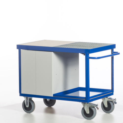 Rollcart Milieu-werkplaatswagen met oliedichte kuip en rooster, draagvermogen 600 kg, laadvlak lengte x breedte 1150 x 700 mm  L