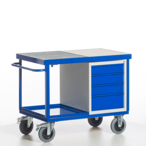 Rollcart Milieu-werkplaatswagen met oliedichte kuip en rooster, draagvermogen 600 kg, laadvlak lengte x breedte 1150 x 700 mm  L