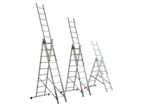 Driedelige multifunctionele telescoopladder  L