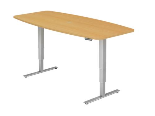 Elektrisch in hoogte verstelbare vergadertafel met geheugenfunctie, breedte x diepte 2200 x 1030 mm, plaat beuken  L