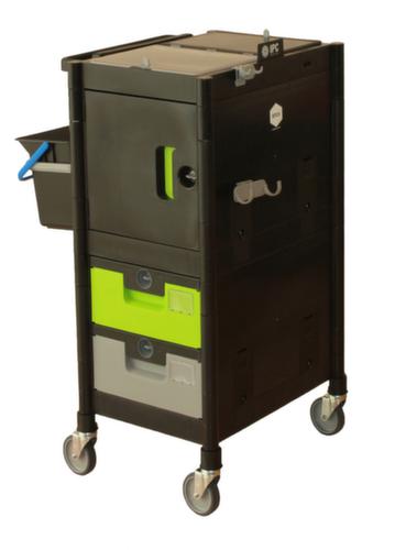 Harema Reinigingswagen Black is Green Brix Compact met kast en laden, 2x6 l emmer in zwart  L