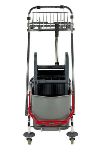 Dweilwagen met mopwringer en vuilniszakhouder, 2x17 l emmer in ROOD/BLAUW  L