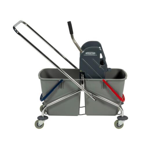 Dweilwagen met mopwringer, 2x27 l emmer in ROOD/BLAUW  L