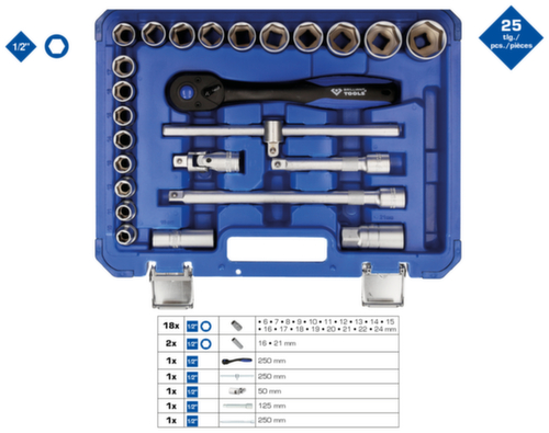 1/2" dopsleutelset  L