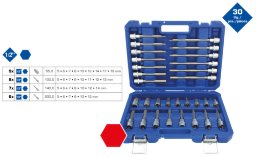 1/2" dopsleutelset  L