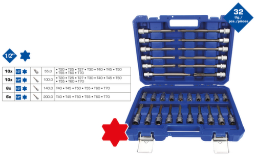 1/2" dopsleutelset  L