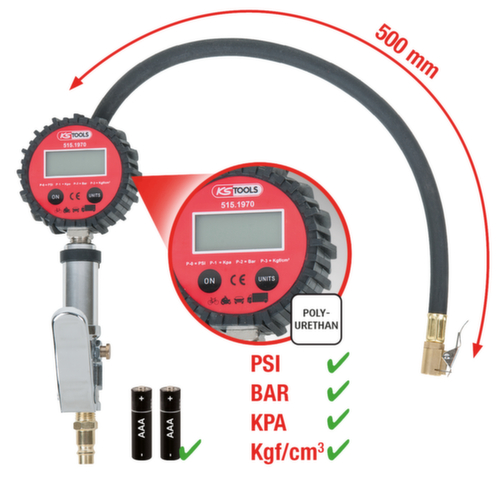 Digitale perslucht bandenmeter  L