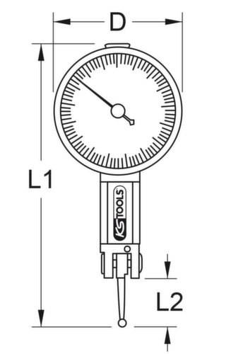 Precisie meetklok met nulstelling 0-0.8mm  L