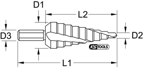 HSS-TiN-stappenboor  L