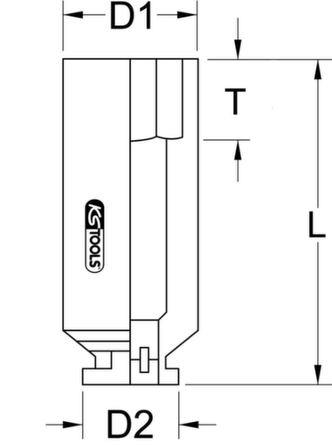 1/2" zeskant stekker  L