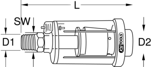 1/4" perslucht waterafscheider  L