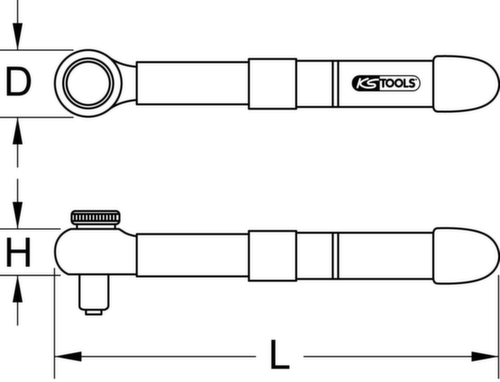 1/4" mini momentsleutel met beschermende isolatie en omkeerbare ratelkop  L