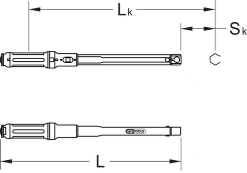 9x12mm ERGOTORQUE®-precisie-insteektorsleutel  L