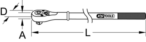 3/4" omkeerbare ratel  L