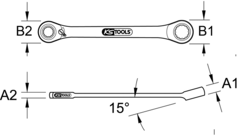 GEARplus Mini Bit Omkeerbare Ratelringsleutel 1/4 "x1/4"  L