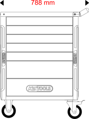 KS Tools Gereedschapswagen RACINGline, 7 lade(n) Missing translation L