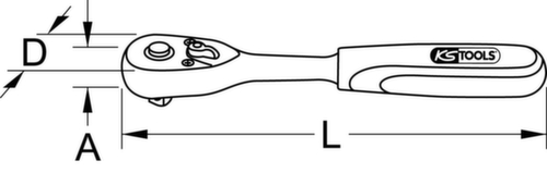 1/4" SlimPOWER omkeerbare ratel  L