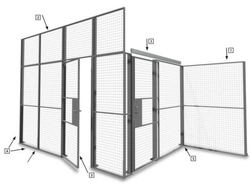 TROAX Scheidingswandsysteem met maaswijdte 50x50 mm  L