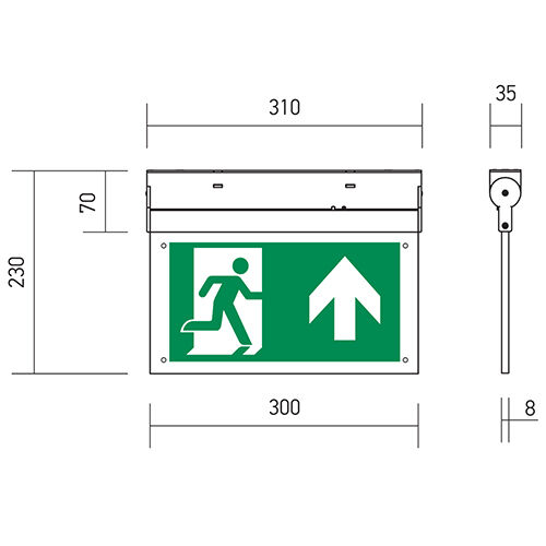 B-Safety LED-noodverlichting L-LUX Standard, bevestiging Voor wand- of plafondmontage  L