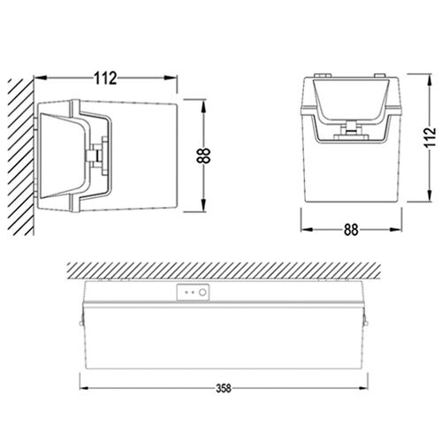 B-Safety LED-noodverlichting, bevestiging Voor wand- of plafondmontage  L