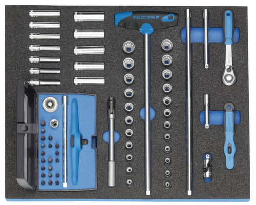 GEDORE 2005 CT2-D 20 1/4" dopsleutelassortiment in controlegereedschapmodule