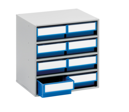 Treston Klein magazijn, 8 lade(n), RAL7035 lichtgrijs/blauw  L