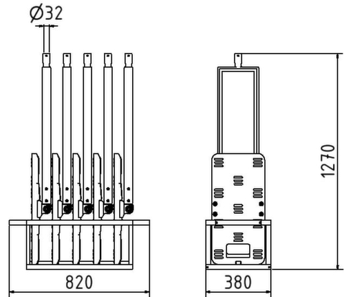 Schake set flexibele geleidebakens, hoogte x breedte 1270 x 820 mm  L