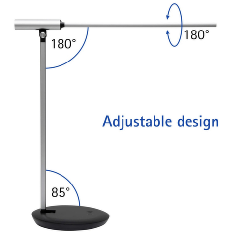 MAUL dimbare LED-bureaulamp MAULrubia colour vario, licht koud- tot warmwit, zilverkleurig/zwart  L