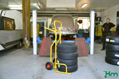 Bandensteekwagen, geel, lucht-banden  L