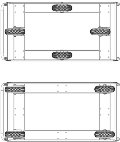 Duwbeugelwagen met stalen laadvlak, draagvermogen 1200 kg, laadvlak lengte x breedte 1400 x 760 mm  L