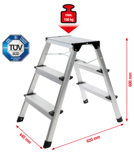 Aluminium trapladder  L