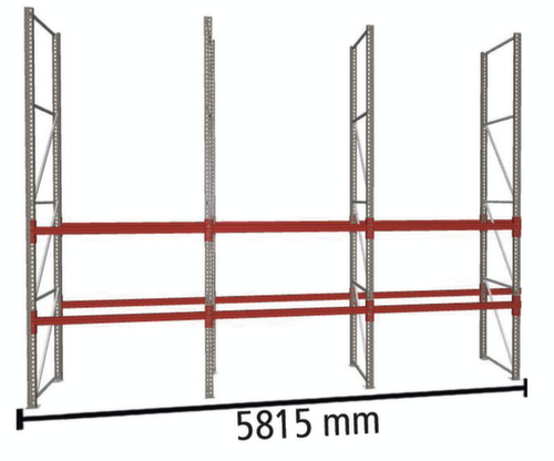 META Palletstelling MULTIPAL voor 18 pallets, 5815 mm breed, 3 opslagniveaus