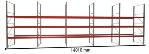 META Palletstelling MULTIPAL voor 60 pallets, 14010 mm breed, 4 opslagniveaus